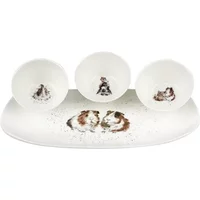 Wrendale Designs 'Lettuce Be Friends' Guinea Pigs 3 Bowls and Tray Set