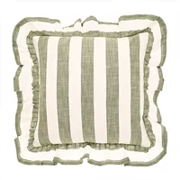 Walton & Co Olive Wide Stripe Poly Filled Cushion