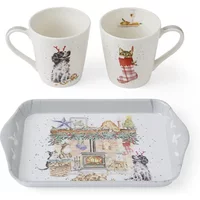 Wrendale Designs 'There is No Place like Home' Cats & Dogs Mug & Tray Set