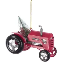 Floralsilk 7.5cm Red Tractor with Tree Hanger