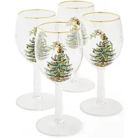 Spode Christmas Tree Set Of 4 Wine Glasses