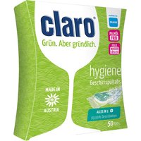 Claro ÖKO Hygiene Tabs Alles in 1, phosphatfrei, in wasserlöslicher Folie, 50 Stück