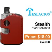 Tesla Stealth 40W 1300mAh Kit with Shadow 2ML Tank Atomizer Red