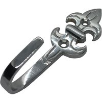 Fleur De Lis Curtain Tieback Hook - 3" - Chrome - Hardware Solutions