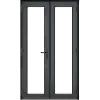 uPVC French Doors - Anthracite Grey Ex/White Int - Clear Glass - Double Glazed - Left Hand Master - 150mm Sill - 1290mm x 2055mm