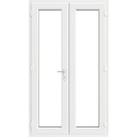 uPVC French Doors - White - Clear Glass - Triple Glazed - Left Hand Master - 1190 x 2090mm