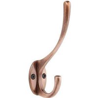 Zinc Constructed Copper Plated Oval Base Hat & Coat Hook - Wall/Door Mountable - Decohooks