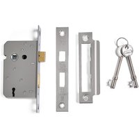 3 Lever Sashlock - UKCA/CE Certified - Fire Tested - 76mm - Polished Chrome - Security Solutions