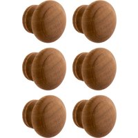 Wooden Lacquered Oak 33mm Cabinet Knob - Pack of 6 - Elite Knobs & Handles