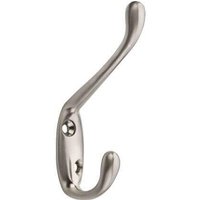 Hat & Coat Hook - Satin Nickel - Wall/Door Mountable - Decohooks