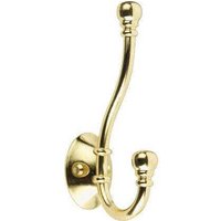 Ball End Hat & Coat Hook - Brass - Wall/Door Mountable - Decohooks