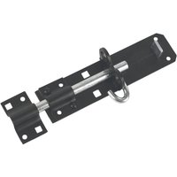 Steel Brenton Padlock Gate Bolt - 200mm - Black Powder Coated - Hardware Solutions