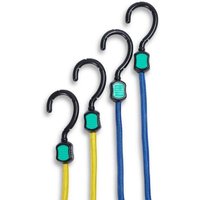 Bungee Cord & Steel Hook Set - 2 Piece - 900mm x 8mm - Yellow/Blue