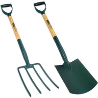 Hilka Digging Spade & Fork - Two Piece Set - Carbon Steel