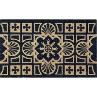 RHS Gertrude Jekyll Tile Door Mat - Black/Natural - Non-Slip - 45 x 75cm