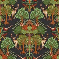 Nordic Deer Forest Black Wallpaper - 1005 x 53cm