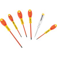 Stanley VDE Insulated Screwdriver Set - 5 x Screwdrivers, 1 x Voltage Tester