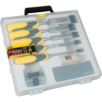 Stanley DYNAGRIP Chisel Set - 5 Piece Chisel/Oil Stone/Honing Guide