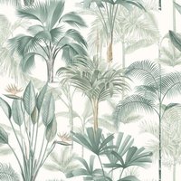 King Palm Green Leaf Wallpaper - 1005 x 53cm