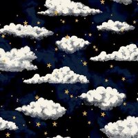 Stars and Clouds Navy Wallpaper - 1005 x 53cm