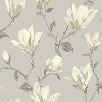 Lily Floral Natural Wallpaper - 1005 x 53cm