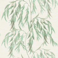 Willow Tree White/Green Wallpaper - 1005 x 53cm
