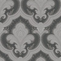 Design ID Damask Black & Grey Wallpaper - 1005 x 53cm