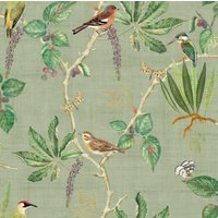 Hill Top Garden Sage Green Wallpaper - 1000 x 50cm