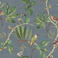 Hill Top Garden Slate Blue Wallpaper - 1000 x 50cm