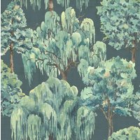 Whispering Willow Navy Wallpaper - 1000 x 50cm
