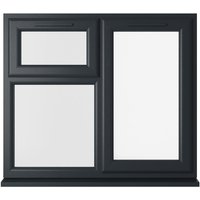uPVC Grey/White Double Glazed Window - Right Handed - Side Hung/Top Opener - Clear Glass - 1190 x 1115mm