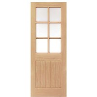 Thames Oak 6 Light Cottage Style Internal Door With Six Glazed Apertures - Unfinished - 40 x 2040 x 826mm