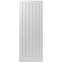 Cottage Style White Moulded Panel Interior Fire Door With Grained Effect - FD30 - Primed - 44 x 1981 x 686mm