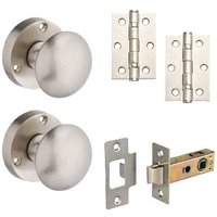 Orion Sprung Mortice Door Knob - Satin Nickel - Complete Door Pack - Designer Levers