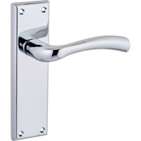 Minerva Curved Lever Latch Door Handle - Polished Chrome - Internal - Pair - Designer Levers