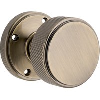 Kensington Knurled Mortice Door Knob - Antique Brass - 60mm - Designer Levers