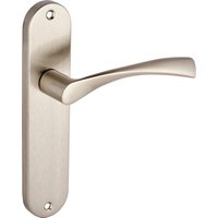 Marvel Lever Latch Door Handle on Backplate - Brushed Nickel - One Pair