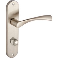 Marvel Lever Bathroom Door Handle on Backplate - Brushed Nickel - One Pair