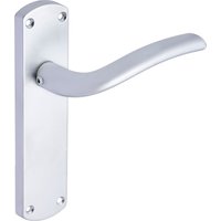 Goodrich Lever Latch Door Handle on Backplate - Satin Chrome - One Pair