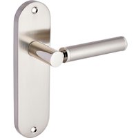 Titania Lever Latch Door Handle on Backplate - Dual Tone Nickel - One Pair