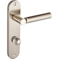 Titania Lever Bathroom Door Handle on Backplate - Dual Tone Nickel - One Pair