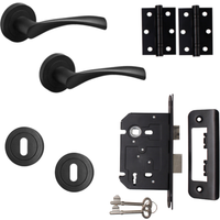 Marvel Lever on Rose Sashlock Door Handle - Matte Black - Complete Door Pack - Designer Levers