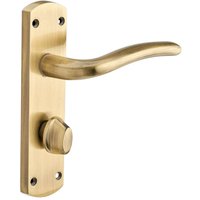 Goodrich Lever Bathroom Thumb Lock Door Handle - Antique Brass - Pair - Designer Levers