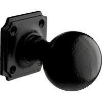 Alveley Wrought Iron Rustic Tudor Mortice Door Knob - Black Iron - Designer Levers