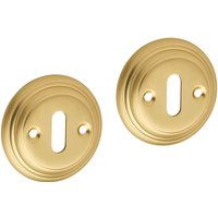 Keyhole Escutcheon Ringed Design - Brushed Brass - Hardware Solutions