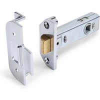 Rebated Tubular Latch - UKCA/CE Certified - 76mm - Polished Chrome - Security Solutions