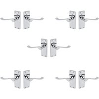 Victorian Scroll Lever Short Door Handle - Chrome - Pack of 5 - Internal - Designer Levers