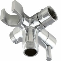 Fixed and Handheld Combo Diverter Valve (3 Way) with Built-in Handheld Holder - Chrome Finish
