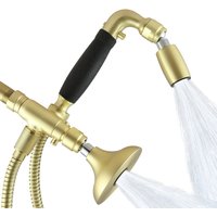4-Way Combo Kit - Handheld with HALF DOME® Shower Head - Brushed Gold - Forever™ Rubber Grip - with Trickle Valve