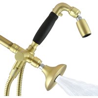 3-Way Combo Kit - Handheld with HALF DOME® Shower Head - Brushed Gold - Forever™ Rubber Grip - with Trickle Valve